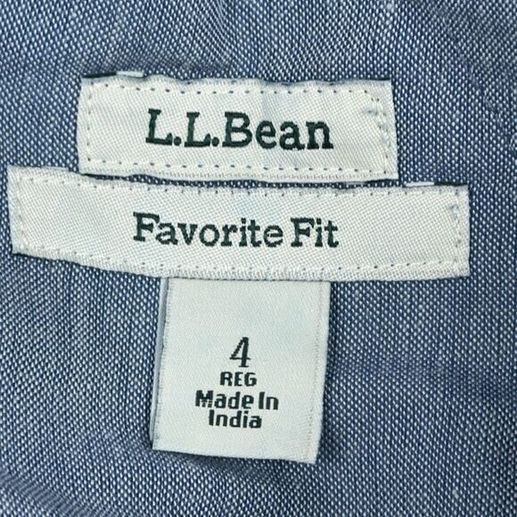 L.L. Bean Lakewashed Dock Shorts Womens Size 4 Blue Chambray Favorite Fit - Picture 6 of 10